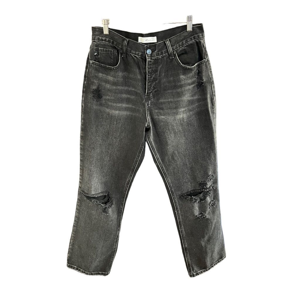 Kancan | Distressed Black Ripped Knee Womens Denim Jeans 11 / 29‎